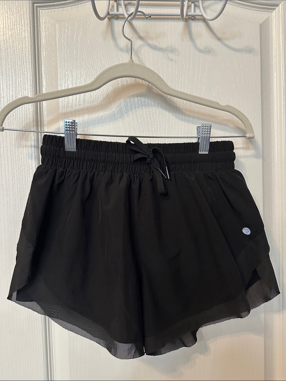 Savvi Women’s High-Rise Black Athletic Running Shorts with Elastic Waist Sz Lrg
